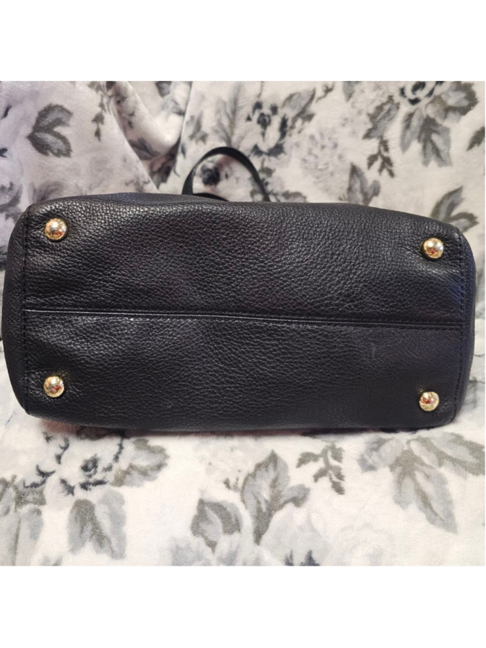 Michael Kors Black Pebbled Leather Satchel with Gold Hardware - Picture 8 of 9